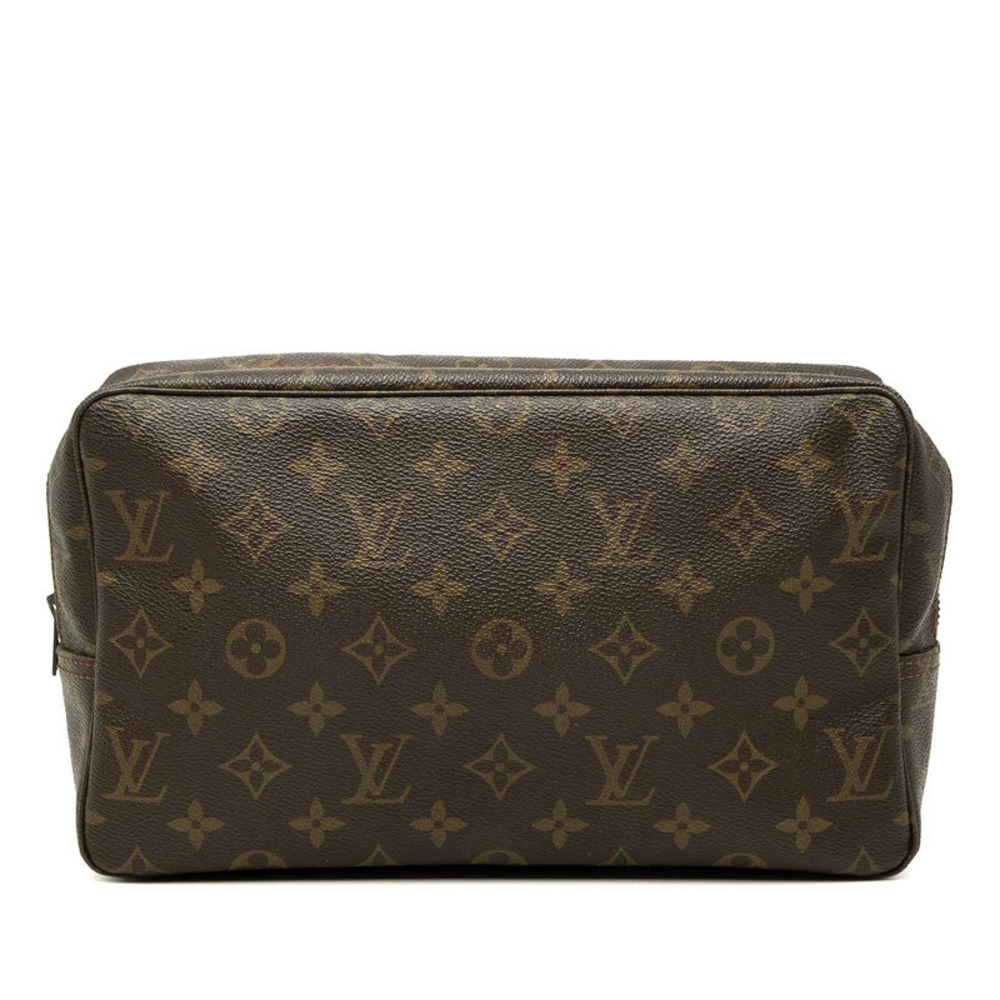 Louis Vuitton Monogram Trousses Toilette Shoulder Bag Brown Leather